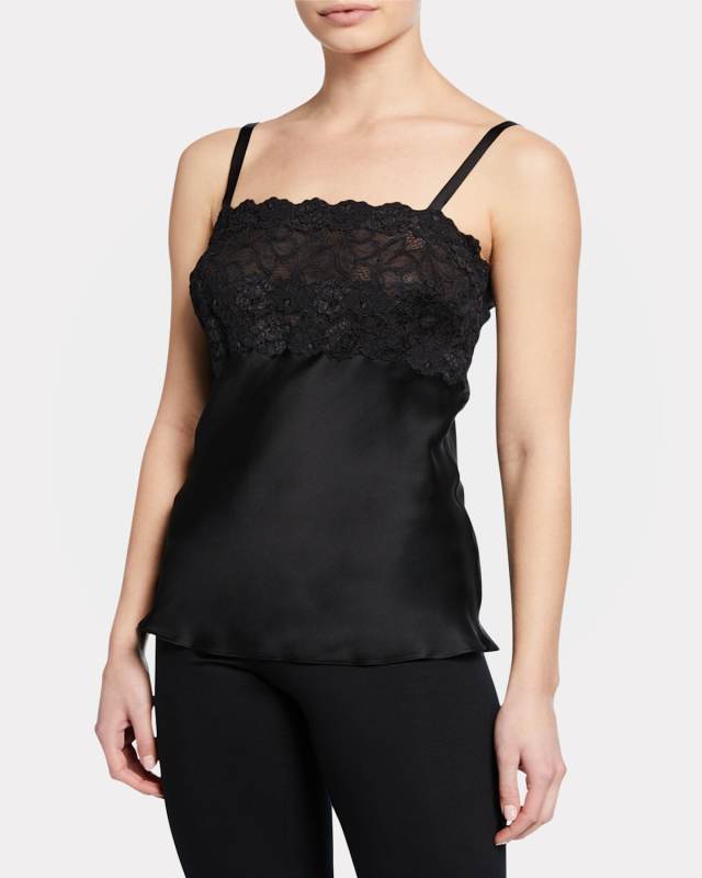 Lace-Top Silk Camisole